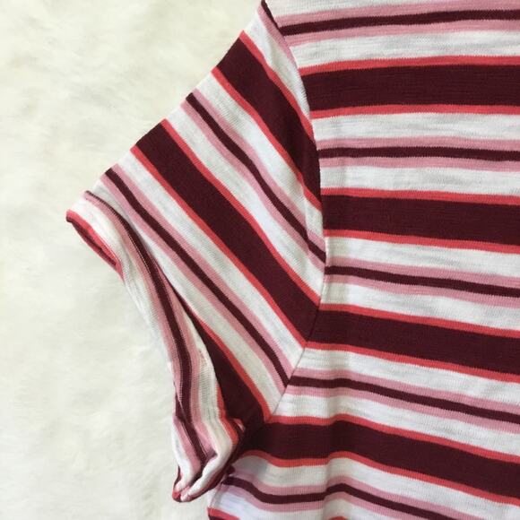 GAP Factory Burgundy Pink Stripe Pocket T-Shirt Dress - Picture 10 of 13
